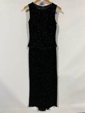Scott McClintock Millennial 2000 Black Sparkle Sleeveless Maxi Dress